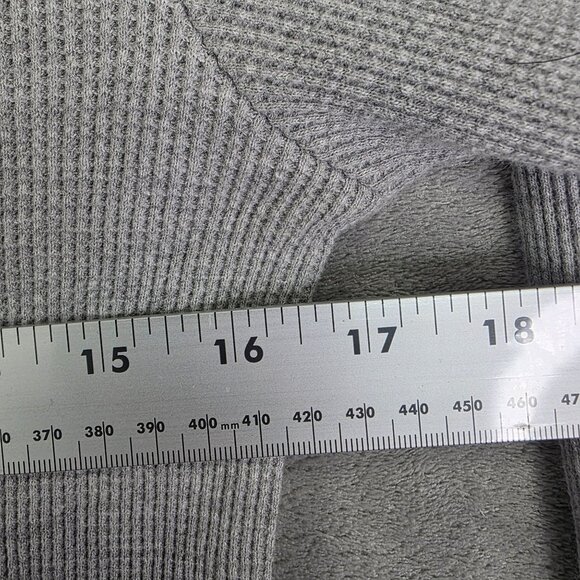 Womens Gray Intriguing Threads Waffle Knit Thermal Shirt Crew Neck Long Sleeve S - Picture 7 of 9